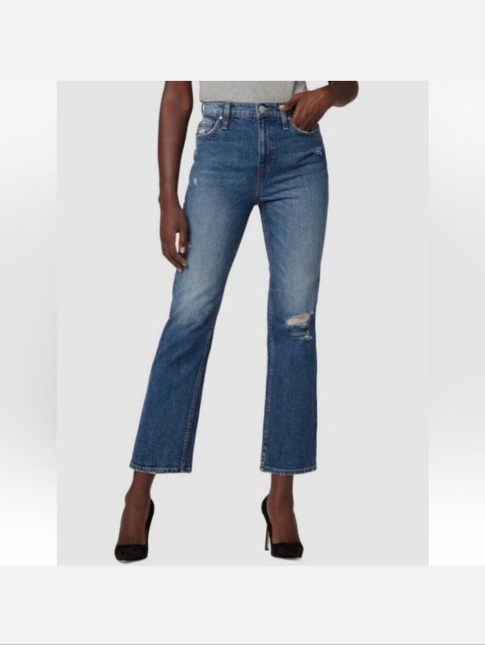 Hudson Remi Straight Ankle Straight Crop Jeans in Medium Blue